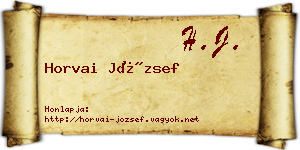 Horvai József névjegykártya